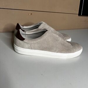 Collars & Co Mens Suede Slip On Sneakers Sand Beige Leather Loafers Size 10